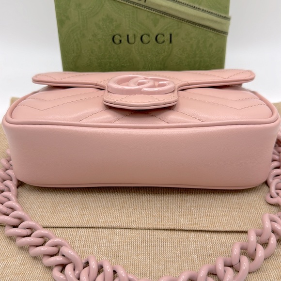 Authentic Gucci Gg Pink Marmont Resin Belt Bag - Picture 7 of 16
